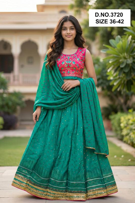 Megha 3720 Satin Silk Designer lehengha choli in India