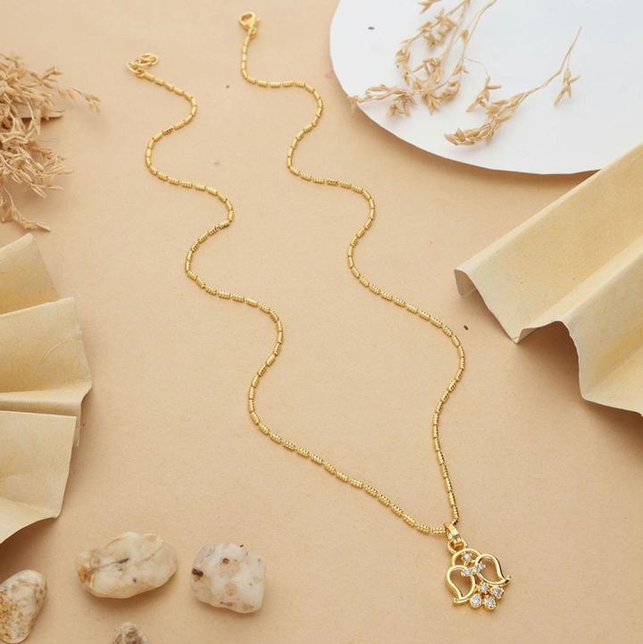 micro gold polish chain pendant 663 Surat imitation fashion jewellery