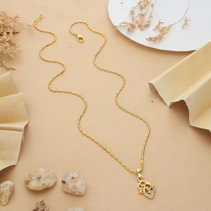 micro gold polish chain pendant 664 Imitation jewellery exporters in Surat