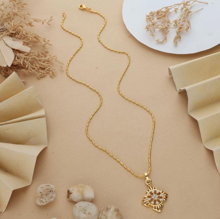 micro gold polish chain pendant 668 Surat imitation jewellery market