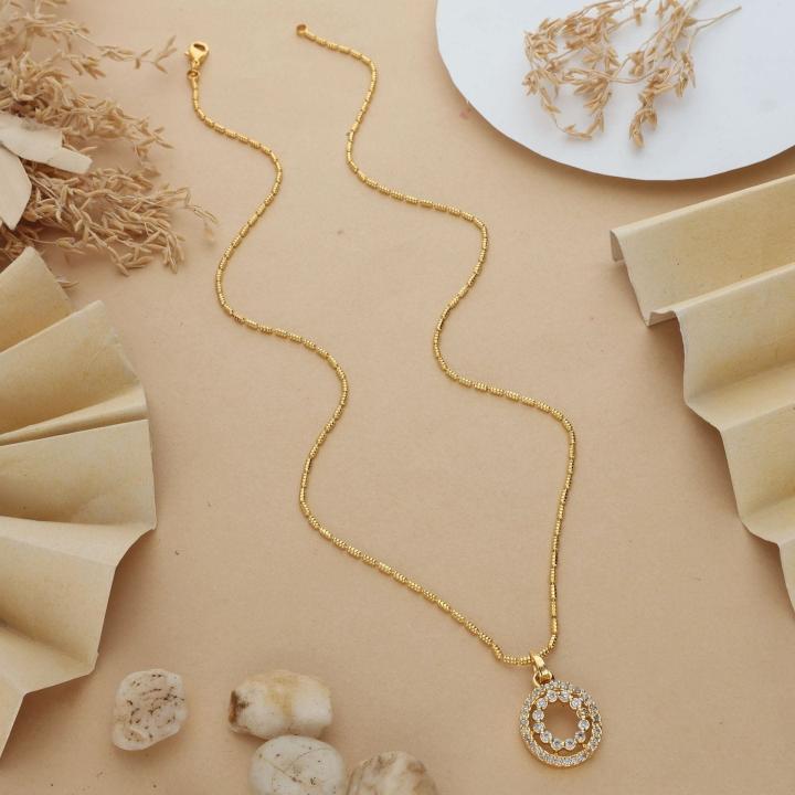 micro gold polish chain pendant 669 Artificial jewellery suppliers in Surat