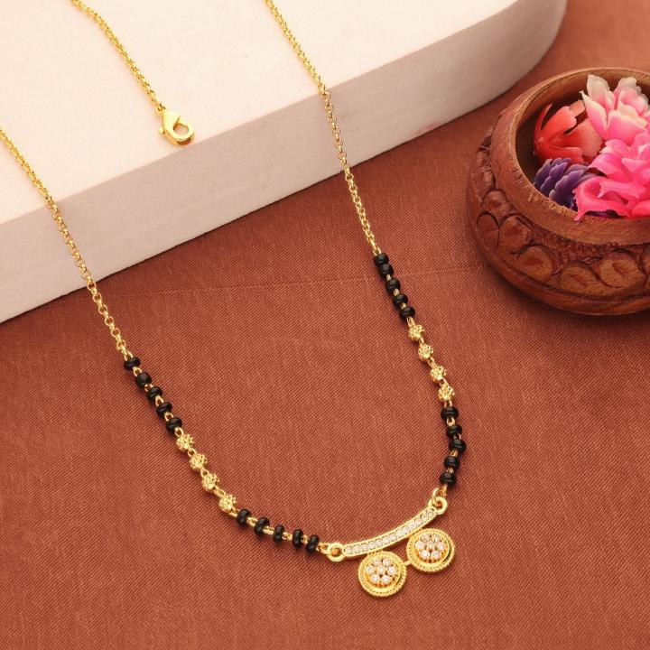 Micro gold polish manglsutra 1360 Designer artificial jewelry in Pune