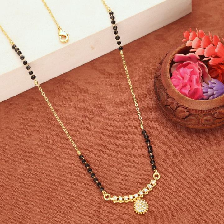 Micro gold polish manglsutra 1687 Artificial jewelry market in Pune