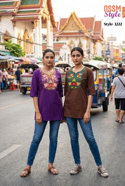 Ossm style 1222 short top surat kurtis cheap wholesale market 