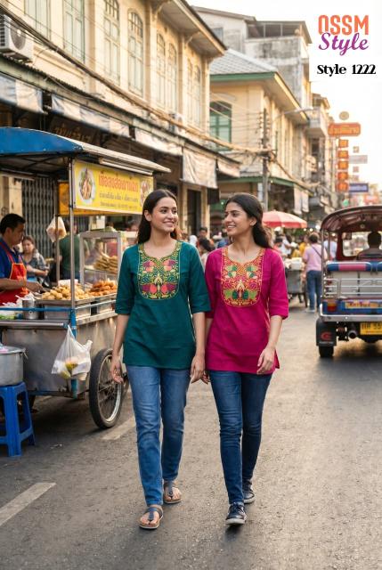 Ossm style 1222 short top surat kurtis wholesale online shopping 