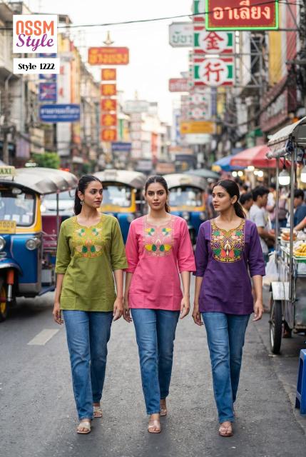 Ossm style 1222 short top surat kurtis wholesalers whatsapp