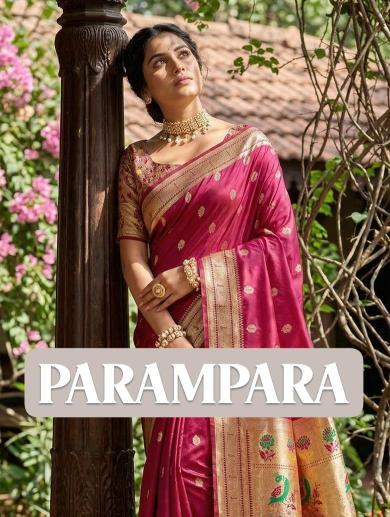 Parampara by SHREE SHYAM FASHION fancy designer Paithani SOFT Silk fabric saree wholesale with Fancy latkan 