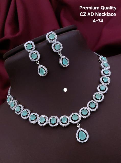 Premium quality cz ad necklace a 74 Bulk artificial jewelry in Hyderabad
