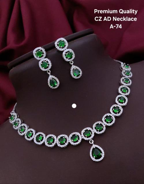 Premium quality cz ad necklace a 74 Hyderabad artificial jewelry stores