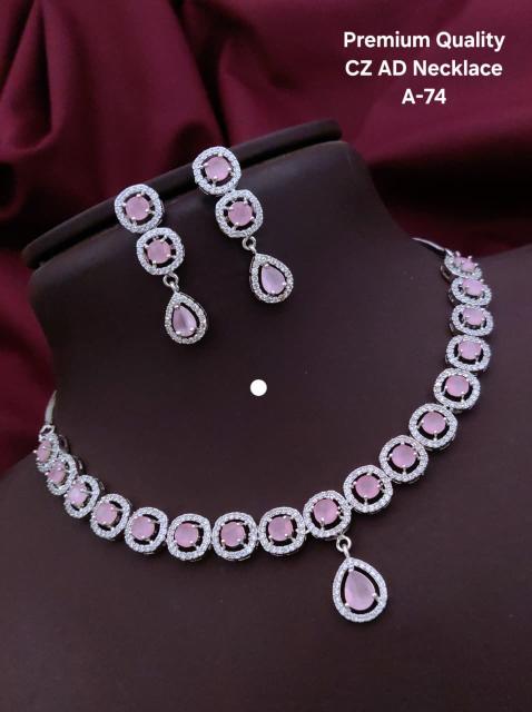 Premium quality cz ad necklace a 74 Hyderabadi artificial jewelry market
