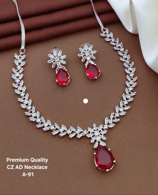 Premium quality cz ad necklace a 91 Bridal artificial jewelry Hyderabad