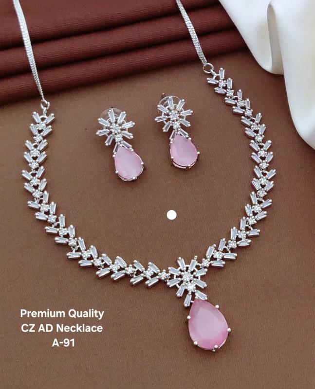 Premium quality cz ad necklace a 91 Fashion jewelry wholesale Hyderabad