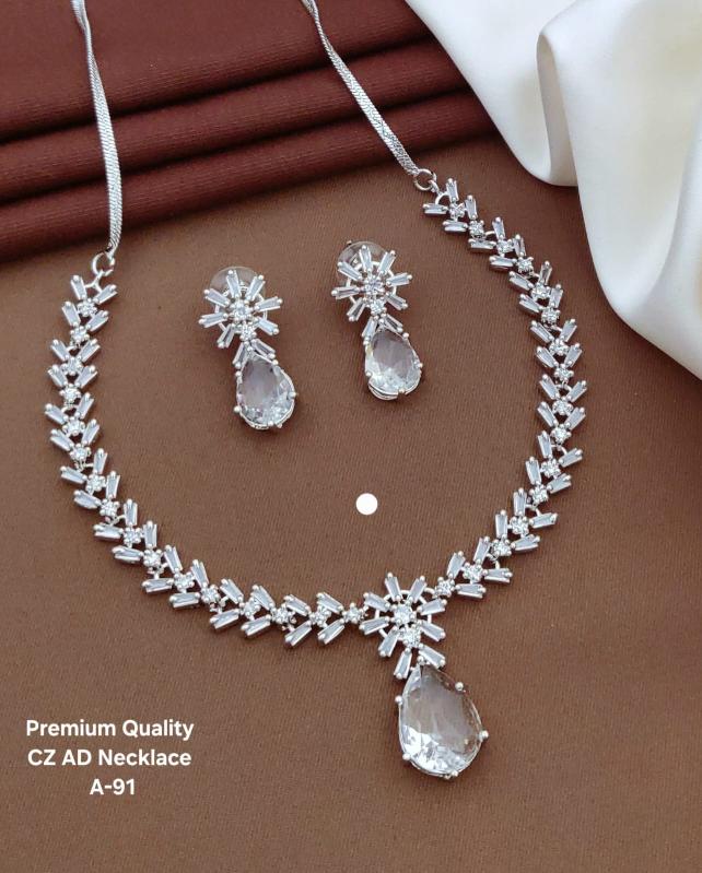 Premium quality cz ad necklace a 91 Imitation jewelry wholesale Hyderabad