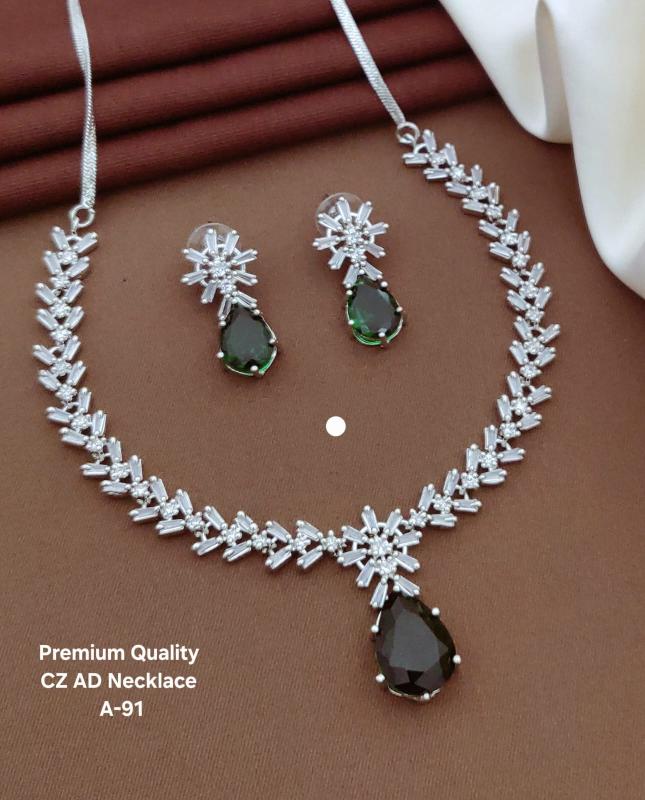 Premium quality cz ad necklace a 91 Traditional artificial jewelry Hyderabad