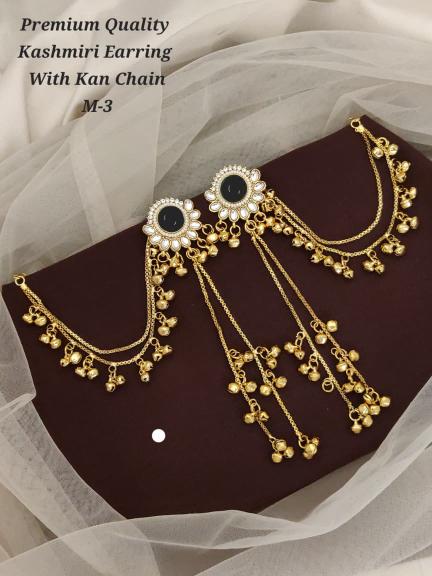 Premium quality kashmiri earring with kan chain m 3 Artificial jewellery suppliers