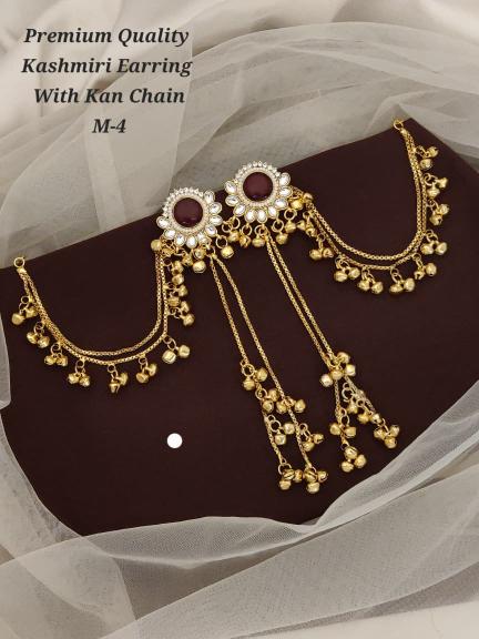 Premium quality kashmiri earring with kan chain m 4 Artificial jewellery manufacturers