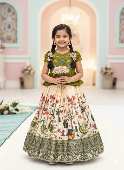 PRESERNTING NEW DESIGNER KEDIYA 503 Cotton Silk Mehndi Kids party wear wholesale