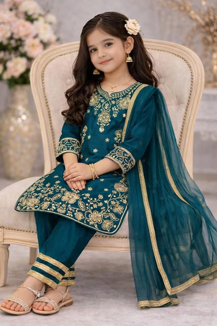 Trending New Eid Special Chinos Silk Blue Kids fashion dealers