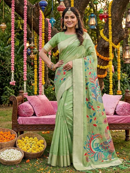 UTSAV by SHREE SHYAM FASHION fancy designer Soft LINEN COTTON fabric saree wholesale with Fancy latkan