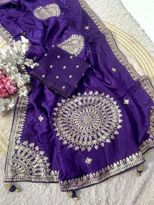 Vastrangan jaipuri work saree online wholesale market 