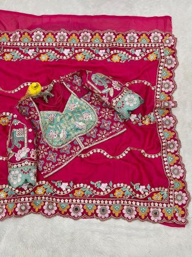 Vastrangan mirror work bulk saree order