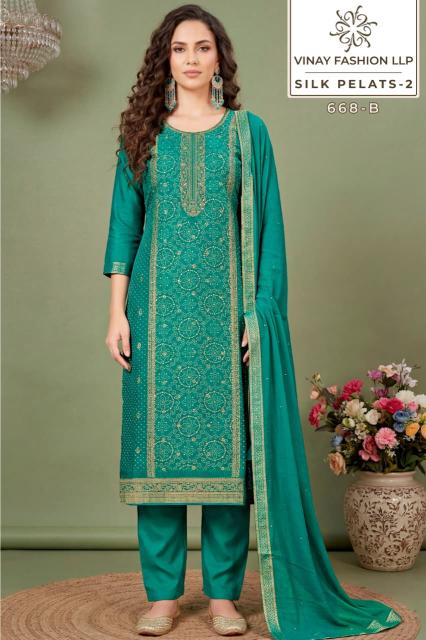 Vinay kuleesh silk petals-2 dress material wholesale price in india 