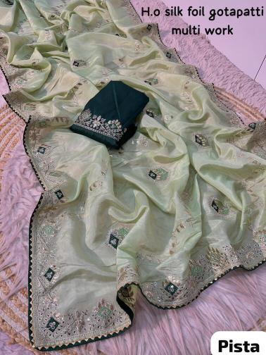 Vinayak foil gotapatti saree collection for wholesale 