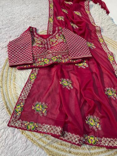 Vinayak stiched blouse fancy saree wholesale 