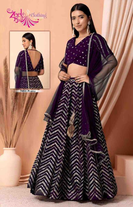 Zeel Clothing vol 33 Georgette Blue Lehengha choli wholesale market in Hyderabad