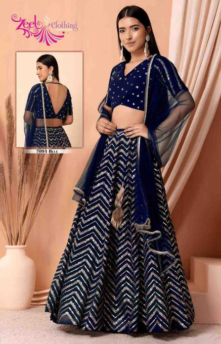 Zeel Clothing vol 33 Georgette Purple Discount lehengha choli wholesale in Hyderabad