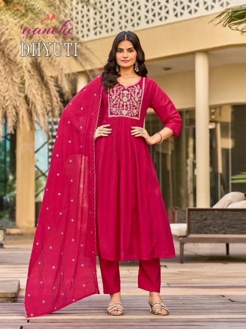 Aanchi dhyuti 3pcs wholesale kurtis manufacturer in bangalore 