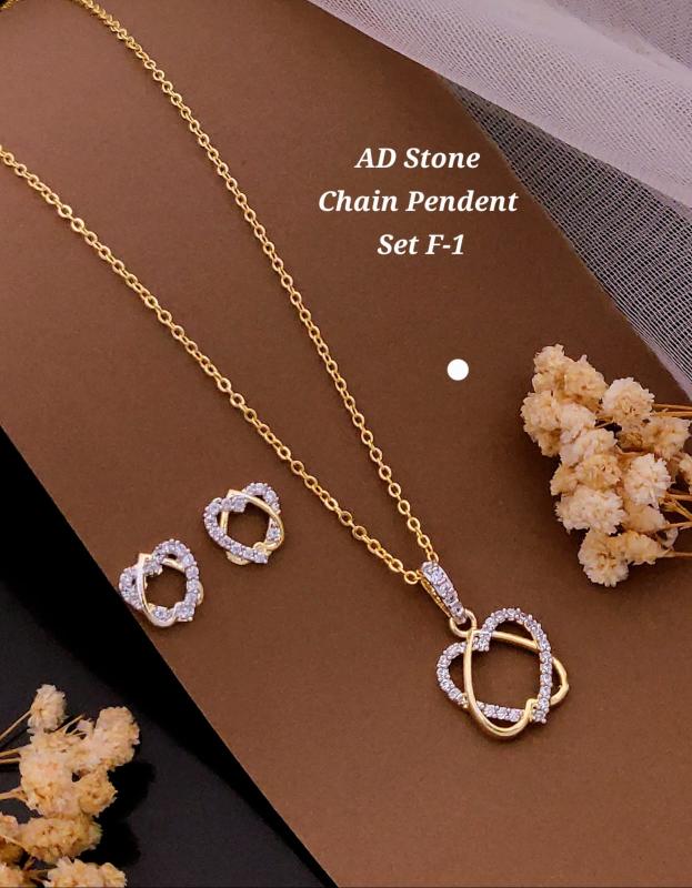 Ad stone chain pendent set F 1 Bulk artificial jewellery suppliers in Surat