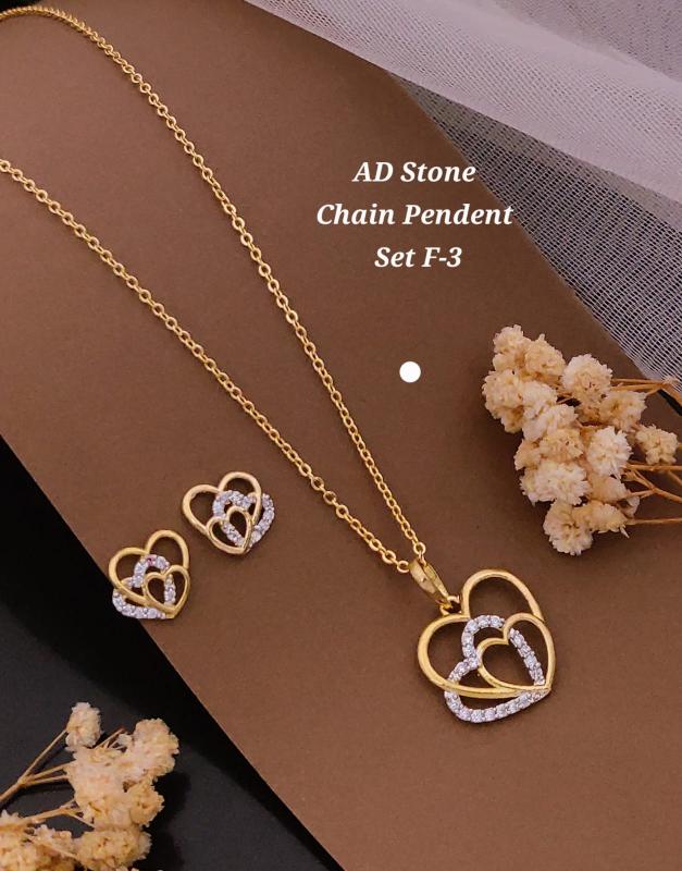Ad stone chain pendent set F 3 Surat artificial jewellery wholesale market