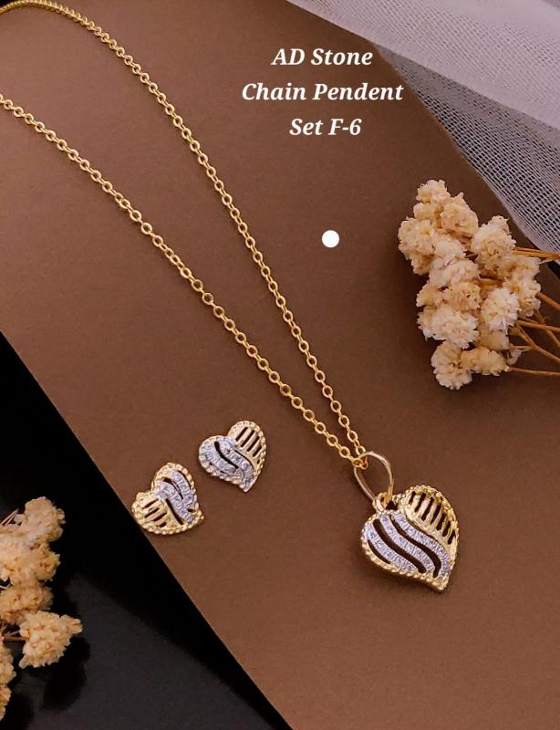 Ad stone chain pendent set F 6 Best artificial jewellery wholesalers in Surat