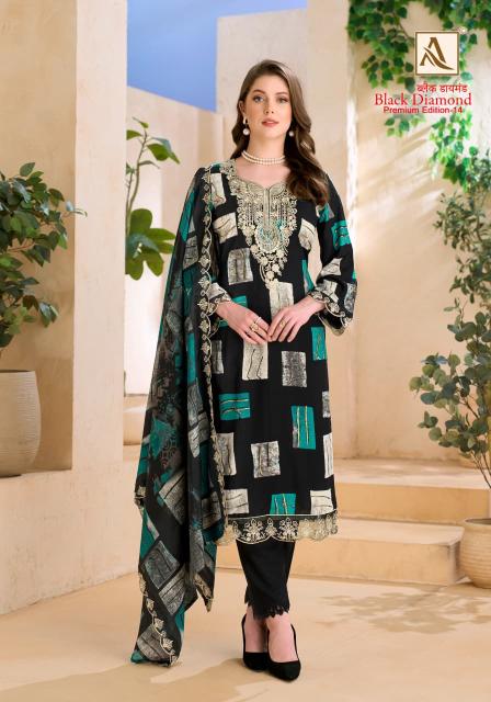 Alok suit black diamond-14 dress material wholesale 