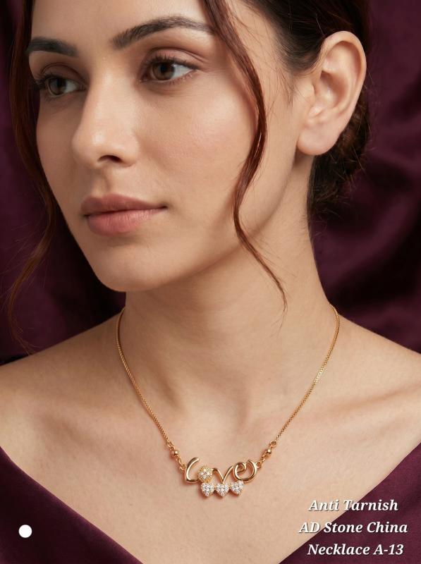 Anti tarnisha ad stone china necklace A 13 Traditional jewelry wholesalers in Gujarat