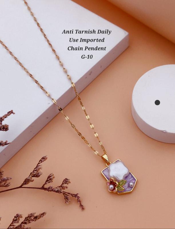 Anti tarnisha daily use imported chain pendent G 10 Artificial jewelry manufacturers in Ahmedabad