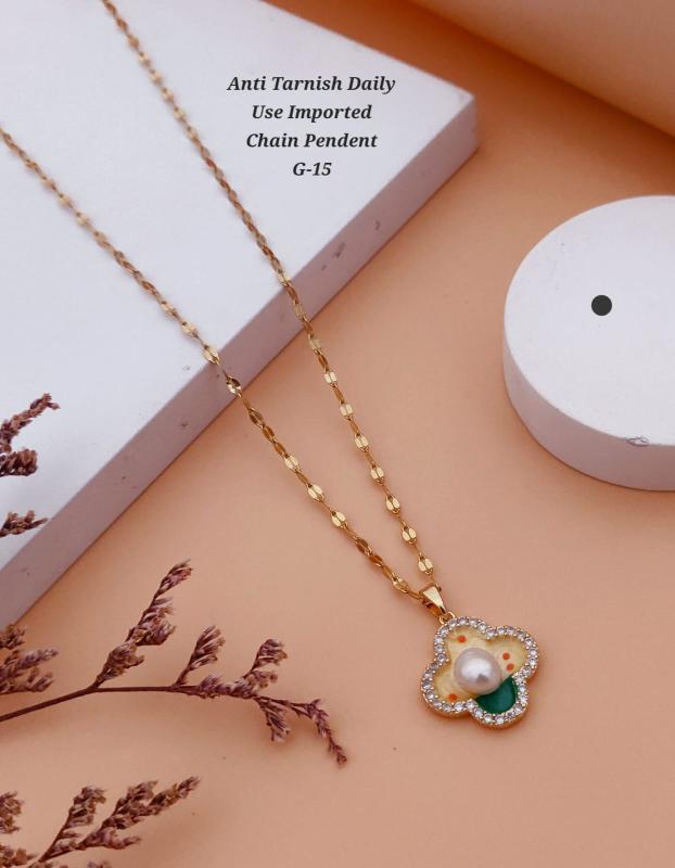 Anti tarnisha daily use imported chain pendent G 15 Wholesale imitation jewelry dealer in Ahmedabad
