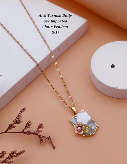 Anti tarnisha daily use imported chain pendent G 17 Artificial jewelry exporters in Ahmedabad