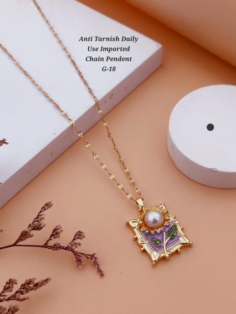 Anti tarnisha daily use imported chain pendent G 18 Cheap artificial jewelry wholesale in Ahmedabad