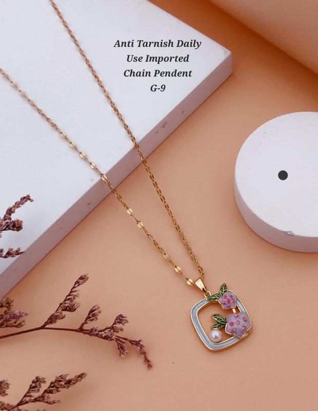 Anti tarnisha daily use imported chain pendent G 9 Affordable artificial jewelry in Ahmedabad