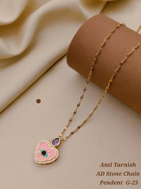 Anti tranish ad Stone chain pendent G 23 Wholesale fashion jewellery in Surat