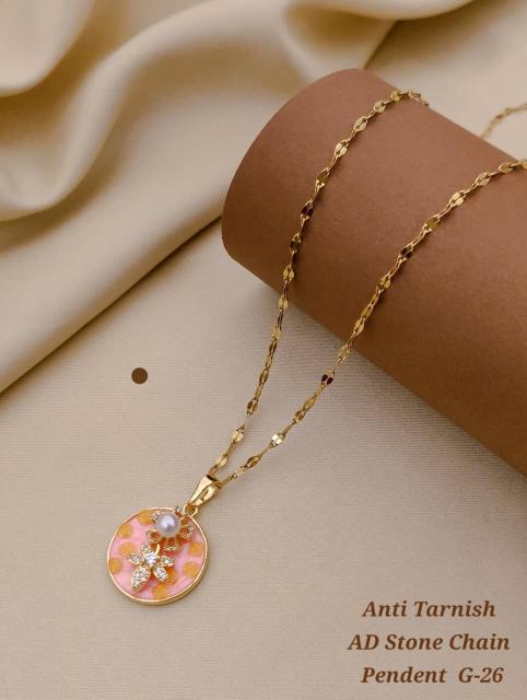 Anti tranish ad Stone chain pendent G 26 Artificial gold jewellery Surat