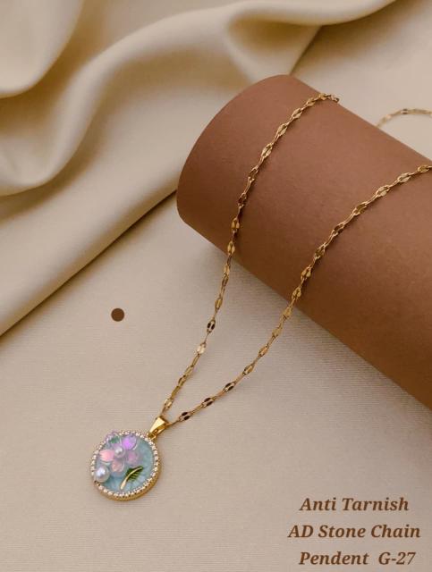 Anti tranish ad Stone chain pendent G 27 Surat imitation jewellery manufacturers