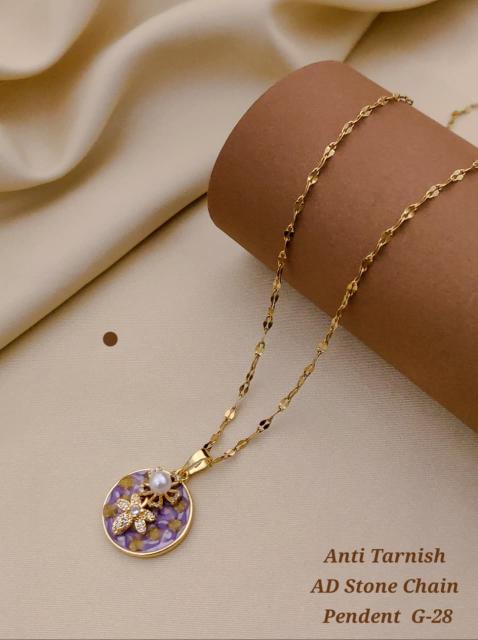 Anti tranish ad Stone chain pendent G 28 Artificial earrings wholesale Surat