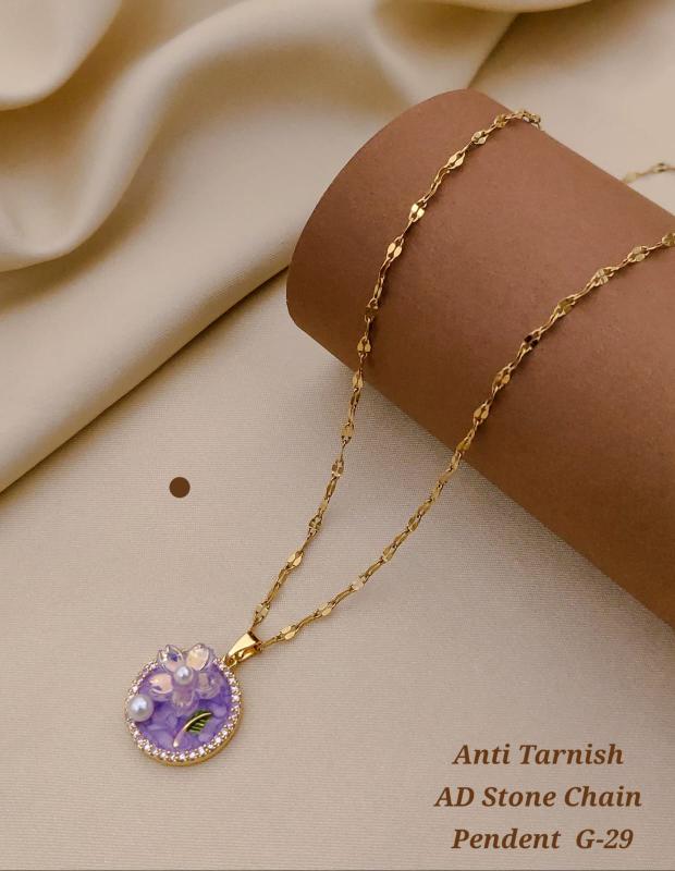 Anti tranish ad Stone chain pendent G 29 Artificial jewellery wholesale in Surat