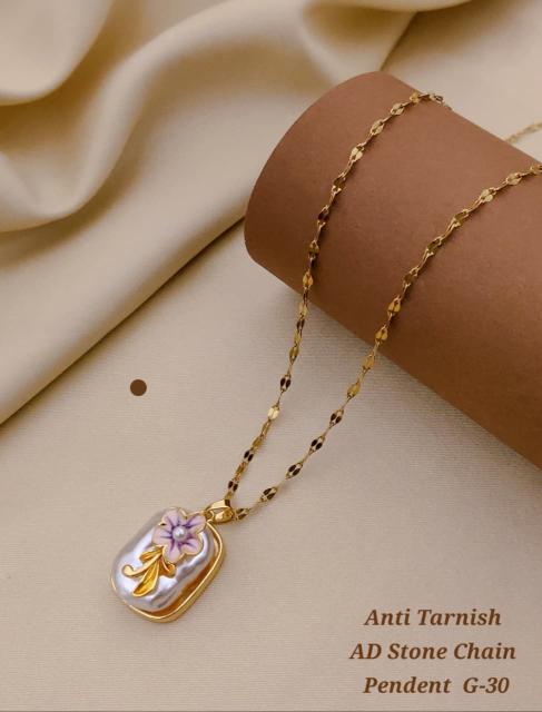 Anti tranish ad Stone chain pendent G 30 Wholesale imitation jewellery Surat