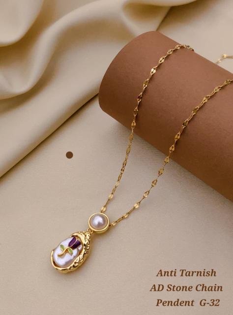 Anti tranish ad Stone chain pendent G 32 Surat artificial jewellery market