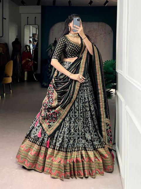 Artriddhs Dola silk D NO DEGITAL 24 Black Latest lehenga choli designs