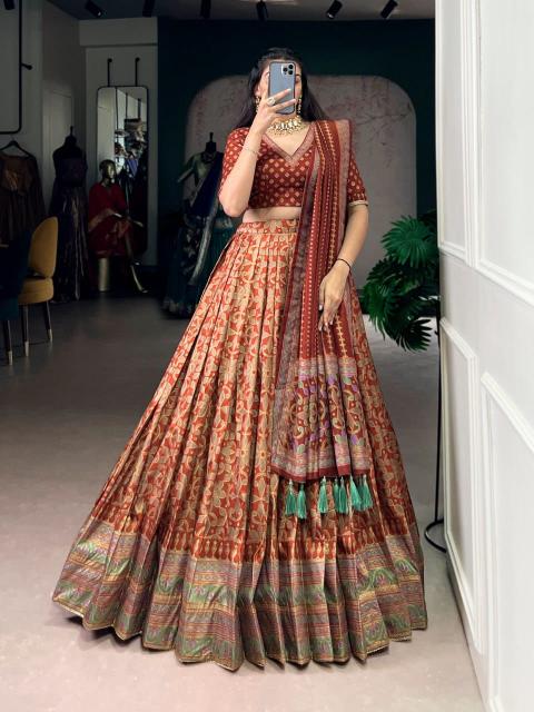 Artriddhs Dola silk D NO DEGITAL 24 Orange Bridal lehengha choli wholesale supplier in India
